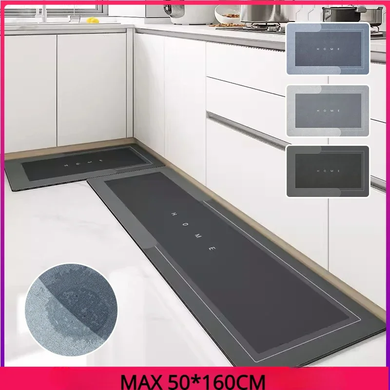 Kitchen Floor Mat Bedroom Living Room Long Strip Carpet Hallway Decorative Carpet Bathroom Entrance Door Non-slip Absorbent Mat