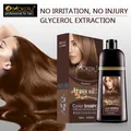 Mokeru 500ml Argan Oil Essence Natural Long Lasting Dark Brown Permanent Hair Dye Shampoo For Gray