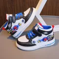 Disney Boys Fashion Sport Shoes Cartoon Spiderman Children's Sneakers Anti-slip Basket Shoes Student
