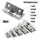 2pcs 1/1.5/2/2.5/3/4Inch Silver Spring Door Hinge Stainless Steel Self Closing Design Cabinets Boxes