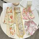 High-Grade Flower Color Series Silk Scarf Hair Band Ribbon Tied-up Hair Long Bow Vintage Satin