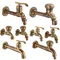 Copper Brass Laundry Long Spout Faucet Antique Carved Bibcock Washing Machine Wall Mount Outdoor Garden Water Taps ZR248