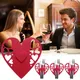 4pcs Valentines Day Cutlery Holder Heart Knife Fork Covers Table Decor Tableware Holder Bag Ornament