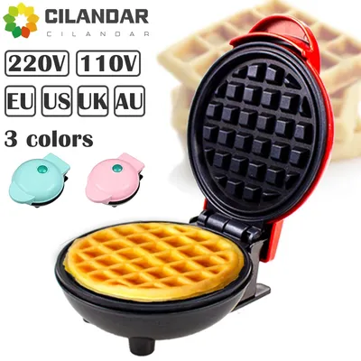 Electric Mini Color Waffles Maker Machine Kitchen Cooking Appliance for Kids Breakfast Dessert Pot