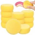 12pcs Yellow Round Cake Sponge Round Synthetic Watercolor Artist Sponges For Painting Crafts Pottery