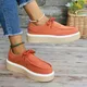 Large Size Women's Comfort Breathable Suede Sneakers Ladies Low Top Thick Sole Casual Sports Shoes