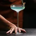 Lead Free Crystal Wide Mouth Cocktail Glass Wide Mouth Champagne Glass Thin Rod High Leg Japanese