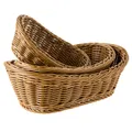 Bread Tray Rattan Wicker Woven Serving Baskets for Bread Fruit Vegetable Handmade Oval Storage