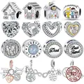 925 Sterling Silver family house love forever family beads pandent Charm Fit Original Pandora