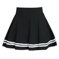 Summer 2024 Women Skirt Elastic Faldas Ladies Midi Skirts Pleated Black Sexy Stripe Girl Mini Short