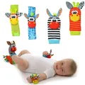 QWZ New Baby Rattle Toys Cute Stuffed Animals Wrist Rattle Foot Finder Socks 0~24 Months for Infant