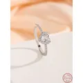 925 Sterling Silver Diamond Zircon Ring Fashion Elegant Love Style Diamond Proposal Ring Suitable