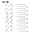 100 Sets Plastic Earring Posts & Backs Earrings for Sensitive Ears Clear Invisible Sport Earrings