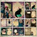 8 pcs A5 Witch Black Cat Printed Scrapbooking Craft Paper Pack for Card Making DIY Handmade