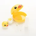 Cute Yellow 1Set Duck Travel Glasses Plastic Contact Lenses Box Container Gift New Travel Contact