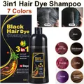 500ml Gray Hair Dye Darkening Shampoo 3in1 Hair Seven Colors Natural Herbal Ingredients Coloring