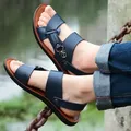 Sandali in pelle New Summer men's Open-toed Fashion Trend scarpe da spiaggia pantofole Summer