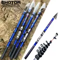 Portable Rock Fishing Rod Spinning Telescopic Carbon Fiber Ultralight Carp Fishing Pole Travel Rod