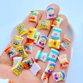 50 pz resina colorata Mini simpatico cartone animato frutta sapori Candy Art Nail Flatback strass