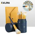 KLINA 12PCS Makeup Brushes Set Kit For Women Professional Natural Brush Foundation Powder Contour