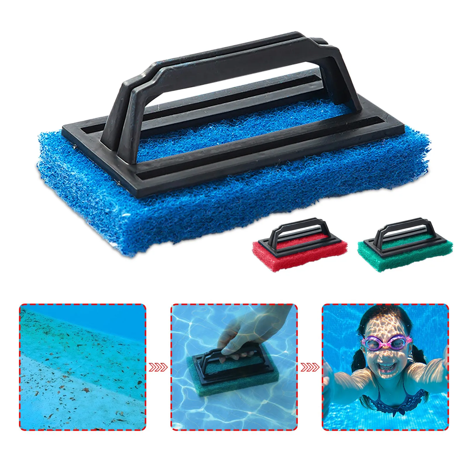 Spazzola in spugna per pulizia per piscina, lavapavimenti per pareti, detergente per piscina, accessori per piscina, strumenti per attrezzature per giochi d