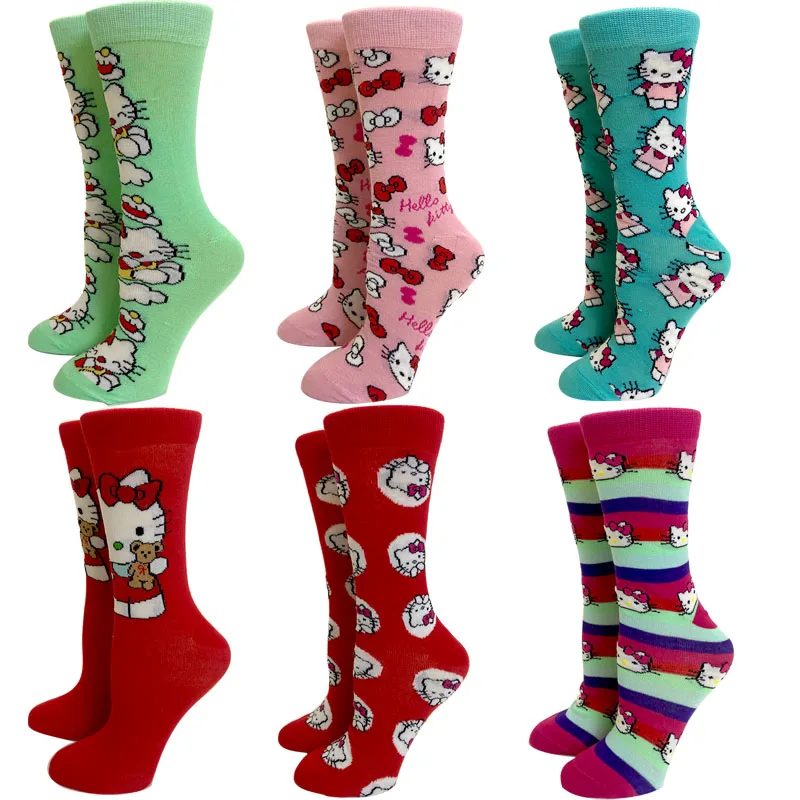 Anime nuova moda colorata divertente felice casual calzini lunghi da donna vestito Harajuku simpatico cartone animato gatto creativo calzini da uomo taglia 35-44