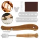 2Pc Bread Lame Wooden Handle Bread Cutter Slashing Tools Set with 20 Stainless Steel Blades Bread