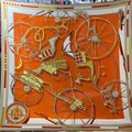 135CM Silk Cashmere Scarf Women Hand Rolled Shawls Palace Carriage Print Square Scarves Wraps Lady