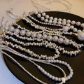 Irregular Silver Color Beads Pearl Necklace Sweet Cool Metal Style Collar Chain Vintage Style