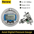 0-1000bar Hydraulic Vacuum Digital Pressure Gauge Axial G 1/4 Male Connector Oil Gas Water Pressure