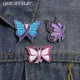 Pink Purple Butterfly Enamel Pin Badge Metal Ribbon Alloy Badge Breast Cancer Awareness Month Gift