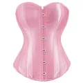 Corset Top Bustier Overbust Women Sexy Satin Lingerie Corselet Plus Size Red Black Green Pink Brown