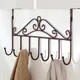 7 Hooks Iron Hook Over Door Metal Hanger Bracket Towel Hat Coat Hooks Hanging Storage Rack Overdoor