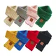 Winter Baby Scarfs Knitted Kids Neck Warmer Leather Lable Cross Children Boys Girls Scarves Baby