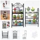 1/12 Dollhouse Flower Stand Miniature Iron Rack Furniture Shoes Shelf Scene Model Fairy Garden