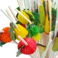 100pcs/lot 24cm 3D Party Straw Multicolor Fruit Plastic Straw Cocktail Drinking Straw Hawaiian Party