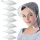 7pcs Rain Bonnet with Visor Clear Waterproof Rain Scarf Protect Hairstyle Plastic Rain Hats for
