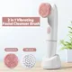 Electric Facial Cleanser Battery Powered Waterproof Vibrating Face Cleaning Brush 2 Speed Face Deep