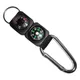 3 In 1 Multi-function Compass Thermometer Metal Carabiner Key Chain Camping Buckle Survival Tool