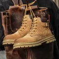 High Quality Mens Biker Boot Work Boots Casual Shoe High Top Winter Shoes Trendy All-match