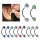 1PC 316L Surgical Steel Stylish sexy Curved Barbell Ring Opal Eyebrow Ear Cartilage Helix Piercings