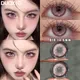 DuoXiu 1Pair Soft Contact Lenses Pink Lenses Purple Eye Diameter 14.5mm sclera pupils Grey Lens