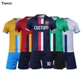 Men Kids Football Jersey Set Custom Sublimation Blanks Team Club Soccer Training Uniforms Summer