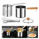 304 Stainless Steel Oil Fryer Household Fryer Oil Saving Deep Pot Gas Small Fryer With Filter