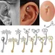 1PC Surgical Steel Butterfly Skull Cz Belly Button Eyebrow Ring Curved Barbell Ear Cartilage Tragus