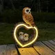 Garden Solar Resin Owl Love Decorative Light Animal Ornaments Outdoor Garden Landscape Arrangement