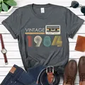Cassette Vintage 1984 40th 40 Years Old Birthday Party Women T Shirts Limited Edition Retro Graphic