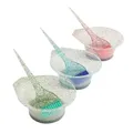 2pcs Crystal Glitter Hair Dyeing Bowl Set Hair Dyeing Brush Bowl Hair Color Bowl Coloring Applicator
