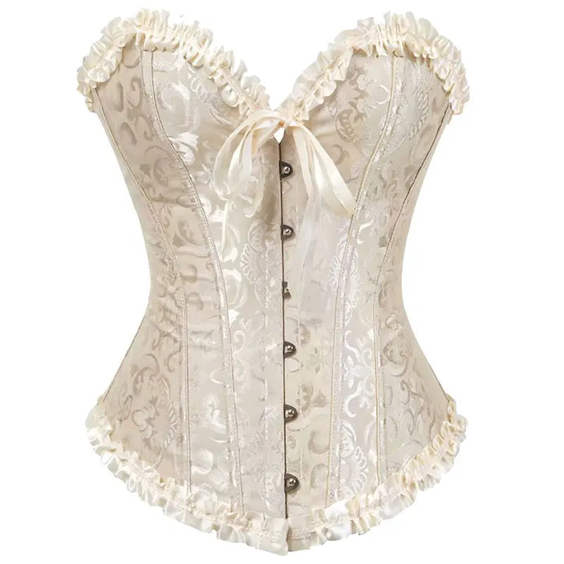 Bustini e corsetti sexy da donna Top in pizzo floreale per donna Corsetto vintage Corsetti jacquard in raso gotico overbust