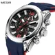 MEGIR Sport Watch Silicone Strap Chronograph Men Quartz Military Watch Waterproof Wrist Watches